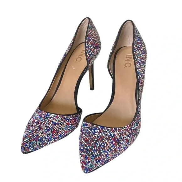 INC | Kenjay 20 Rhinestone Embellished Pointed Toe Stiletto Heels Size 11M - Picture 5 of 10